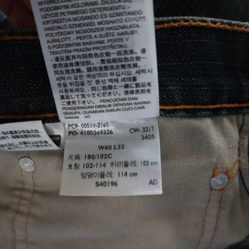 Levi's 559 Jeans Mens 40x32 Relaxed Straight Fit 5-Pocket Cotton Denim Dark Blue